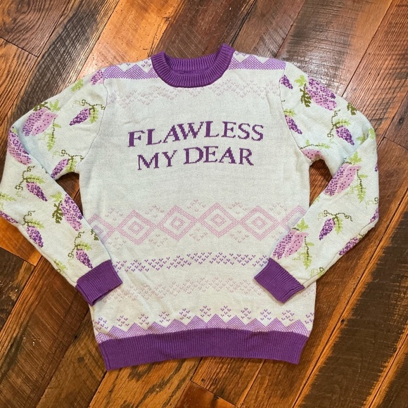 Netflix Bridgerton “Flawless My Dear” Lavender Knit Sweater Women’s XL - Picture 2 of 7